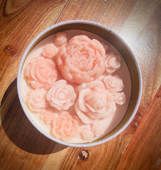 Sandalwood Rose Scented Candle,  Modern Pink 8 oz.